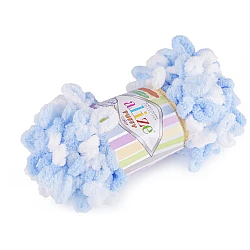 Fir de tricotat alize puffy color, 100 g - Albastru deschis (1 Bucată)