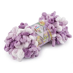 Fir de tricotat alize puffy color, 100 g - Mov liliachiu (1 Bucată)