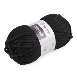 Fir de tricotat cord yarn, 250 g - Negru (1 Bucată)