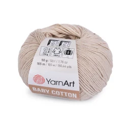 Fir de tricotat baby cotton, 50 g - Bej deschis (1 Bucată)