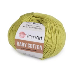 Fir de tricotat baby cotton, 50 g - Verde crud deschis (1 Bucată)