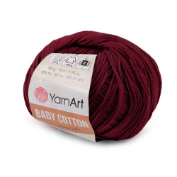 Fir de tricotat baby cotton, 50 g - Bordo (1 Bucată)