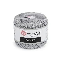 Fir de croșetat din bumbac violet, 50 g - Gri deschis (1 Bucată)