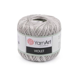 Fir de croșetat din bumbac violet, 50 g - Gri porumbel (1 Bucată)
