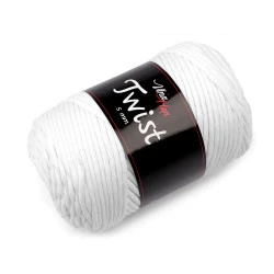 Fir de de tricotat din bumbac twist 500 g - Alb (1 Bucată)
