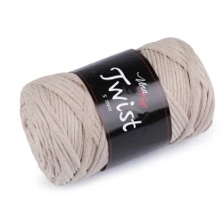 Fir de de tricotat din bumbac twist 500 g - Bej deschis (1 Bucată)