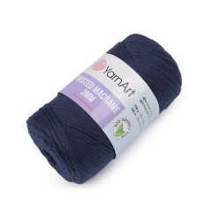 Fire de tricotat twisted macrame 250 g - Albastru închis (1 Bucată)