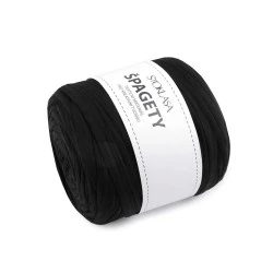 Bandă de tricotat spaghetti,  550 g - Negru (1 Bucată)