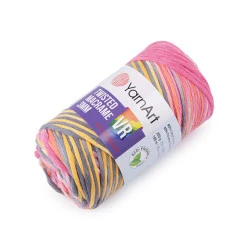 Fire de tricotat twisted macrame 250 g - Roz (1 Bucată)