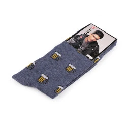 Șosete bărbați din bumbac - Albastru denim (1 Pereche)
