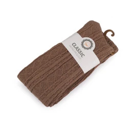 Ciorapi înalți de damă din bumbac cu model - Maro bronz (1 Pereche)