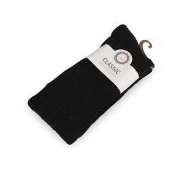 Ciorapi înalți de damă din bumbac cu model - Negru (1 Pereche)