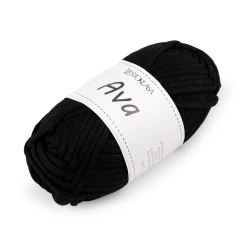 Fir de tricotat ava / rotund pentru confectionarea de sacose si cosuri 100 g - Negru (1 Bucată)
