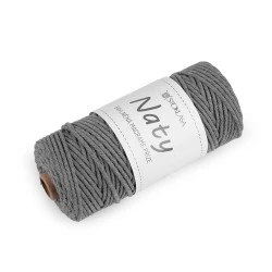 Fire de tricotat din bumbac macrame naty ø3 mm - Gri neutral (1 Bucată)
