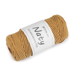 Fire de tricotat din bumbac macrame naty ø3 mm - Bej (1 Bucată)