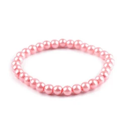 Brăţară din perle de sticlă - Roz deschis (1 Bucată)
