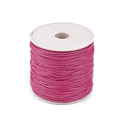 Șnur din bumbac cerat, ø1 mm - Roz zmeură (1 Bucată)