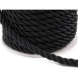 Șnur răsucit, ø7 mm - Negru (20 Metri)