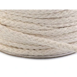 Fitil / șnur din bumbac, ø4 mm - Ecru deschis (50 Metri)