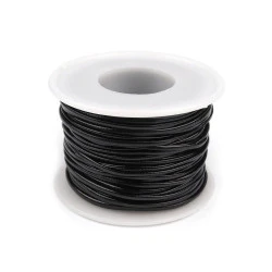 Șnur din piele ecologică, 1,5 mm - Negru (25 Metri)