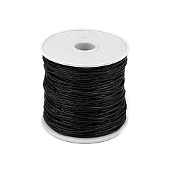 Șnur din bumbac cerat, ø0,8 mm - Negru (1 Bucată)