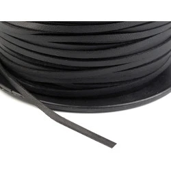 Șnur imitație piele,  2,5-3 mm - Negru (90 Metri)