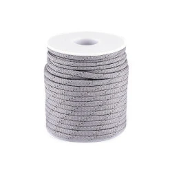 Cordelină paracord cu fir reflectorizant, ø4 mm - Gri neutral (25 Metri)