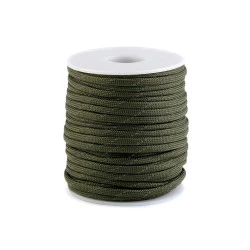 Cordelină paracord cu fir reflectorizant, ø4 mm - Verde kaki (25 Metri)