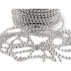 Perle șirag, ø4 mm - Argintiu (24 Metri)