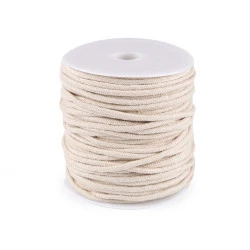 Șnur pentru macrame / croșetat, ø4 mm - Ecru deschis (50 Metri)