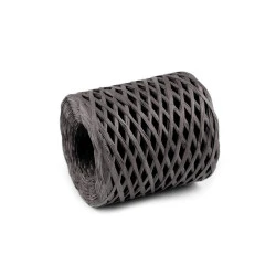 Rafie tricotat genti natural, latime 5-8 mm - Gri închis (1 Bucată)