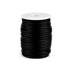 Snur din piele ecologica cu miez ø3 mm - Negru (1 Metru)