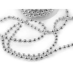 Perle șirag, ø4 mm - Argintiu (1 Bobină)