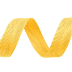 Bandă din bumbac herringbone, lățime 20 mm - Galben untos (200 Metri)