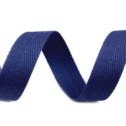 Bandă din bumbac herringbone, lățime 20 mm - Albastru berlin (200 Metri)