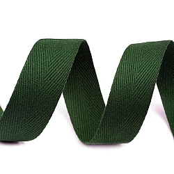 Bandă din bumbac herringbone, lățime 20 mm - Verde brad (50 Metri)