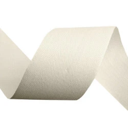 Bandă din bumbac herringbone, lățime 40 mm - Bej deschis (50 Metri)