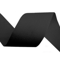 Bandă din bumbac herringbone, lățime 40 mm - Negru (50 Metri)