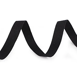 Panglică din bumbac/pânză lățime 10 mm - Negru (1 Metru)