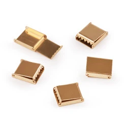 Terminație șnur plat, 10 mm - Auriu rose (10 Bucăți)