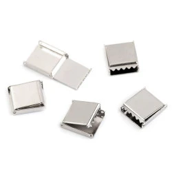 Terminație șnur plat, 10 mm - Platinum (10 Bucăți)