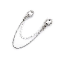 Broșă cu lanț / broșă cardigan - Cristal (1 Bucată)