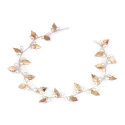 Accesoriu de păr cu perle - Auriu (1 Bucată)