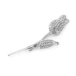 Broșă lalea cu strasuri - Cristal (1 Bucată)