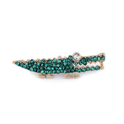 Broșă / insignă cu strasuri - gărgăriță, crocodil - Turcoaz verde (1 Bucată)