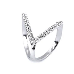 Inel pentru eșarfă cu strasuri - Cristal (1 Bucată)