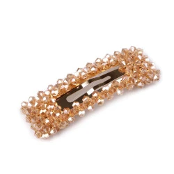 Agrafă de păr cu mărgele fațetate - Auriu deschis (1 Bucată)