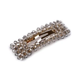 Agrafă de păr cu mărgele fațetate - Gri neutral (1 Bucată)