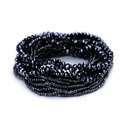 Brățări elastice,  set 18 buc - Gri hematit (1 Set)