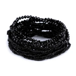Brățări elastice,  set 18 buc - Negru (1 Set)